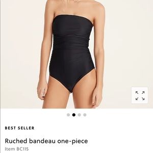 J Crew ruched bandeau one-piece swimsuit size 8